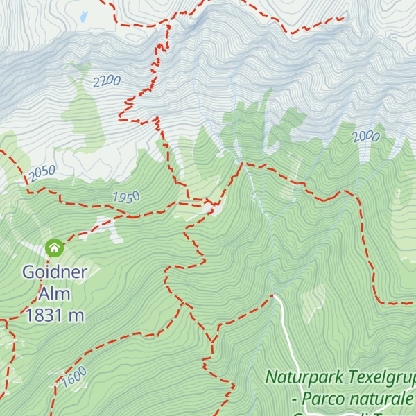 Map of Schutzhaus Hochgang - Rifugio Casa del Valico