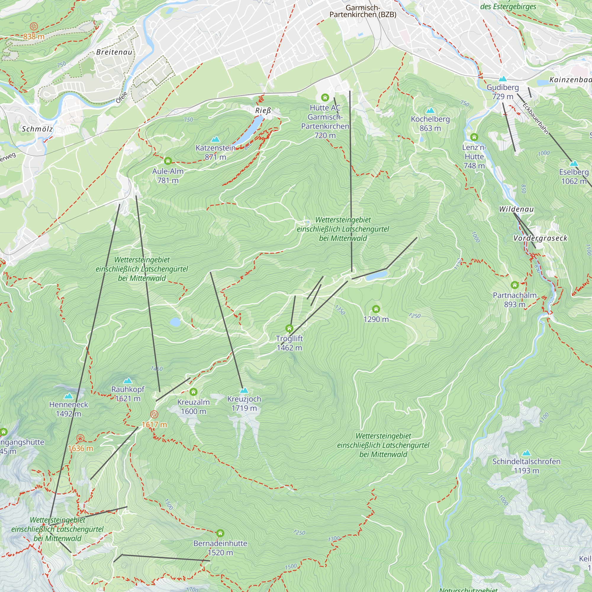 Trögllift map