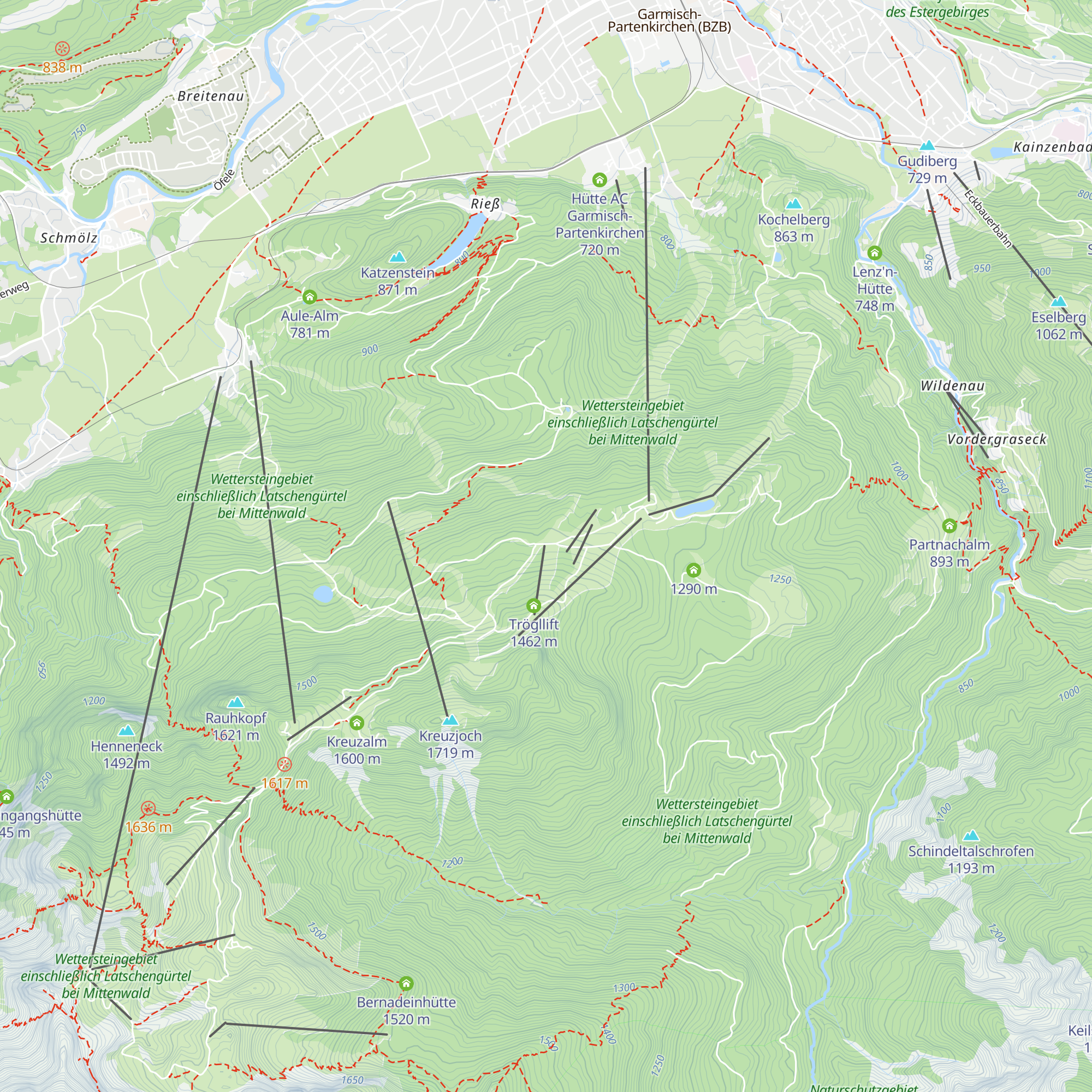Trögllift map