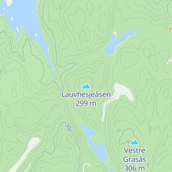 Map of Lauvhesjeåsen