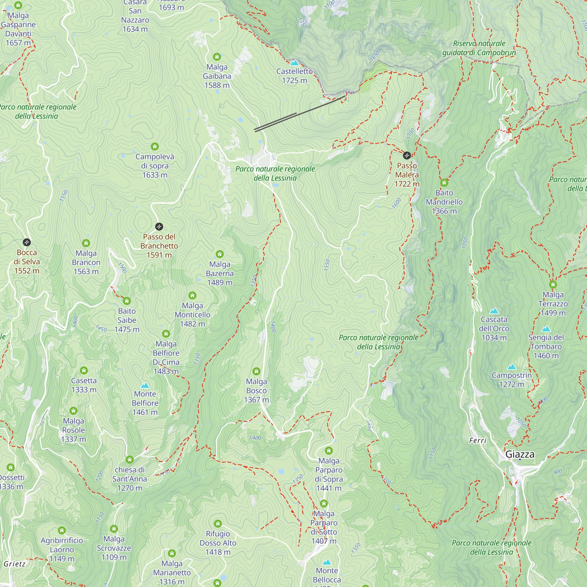 Malga Porcarina map