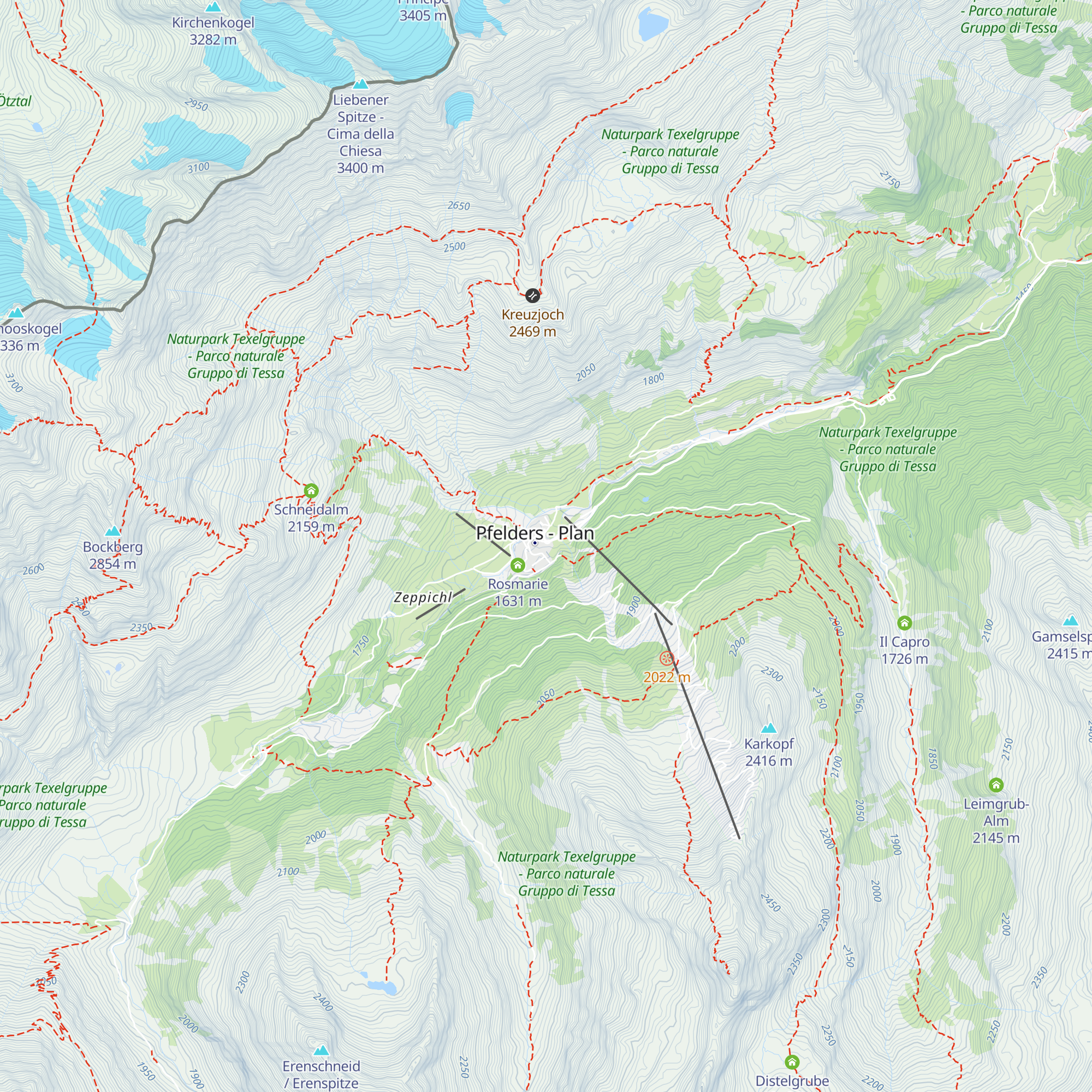 Tourismusverein Passeiertal - Infobüro Pfelders map