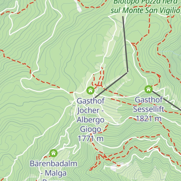 Map of Gasthof Jocher - Albergo Giogo