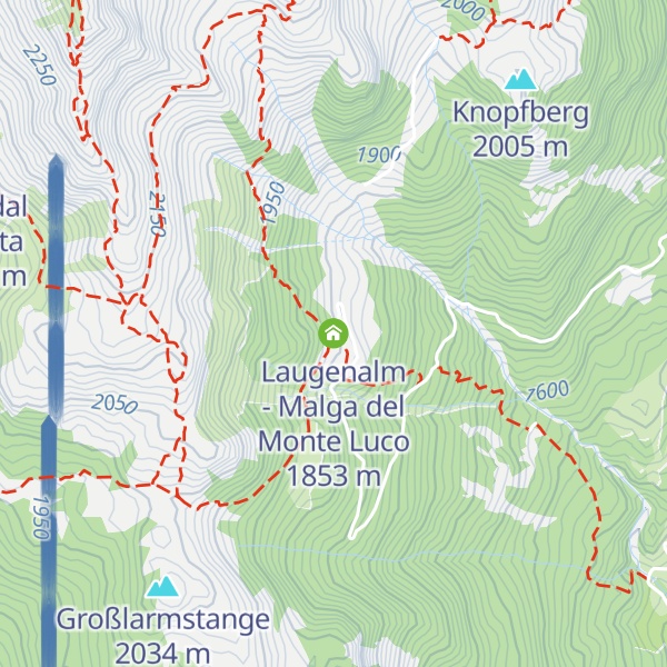 Map of Laugenalm - Malga del Monte Luco