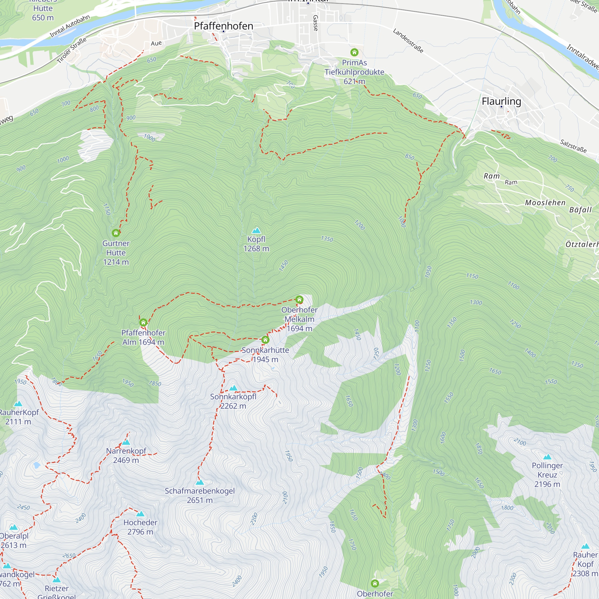 Oberhofer Melkalm map