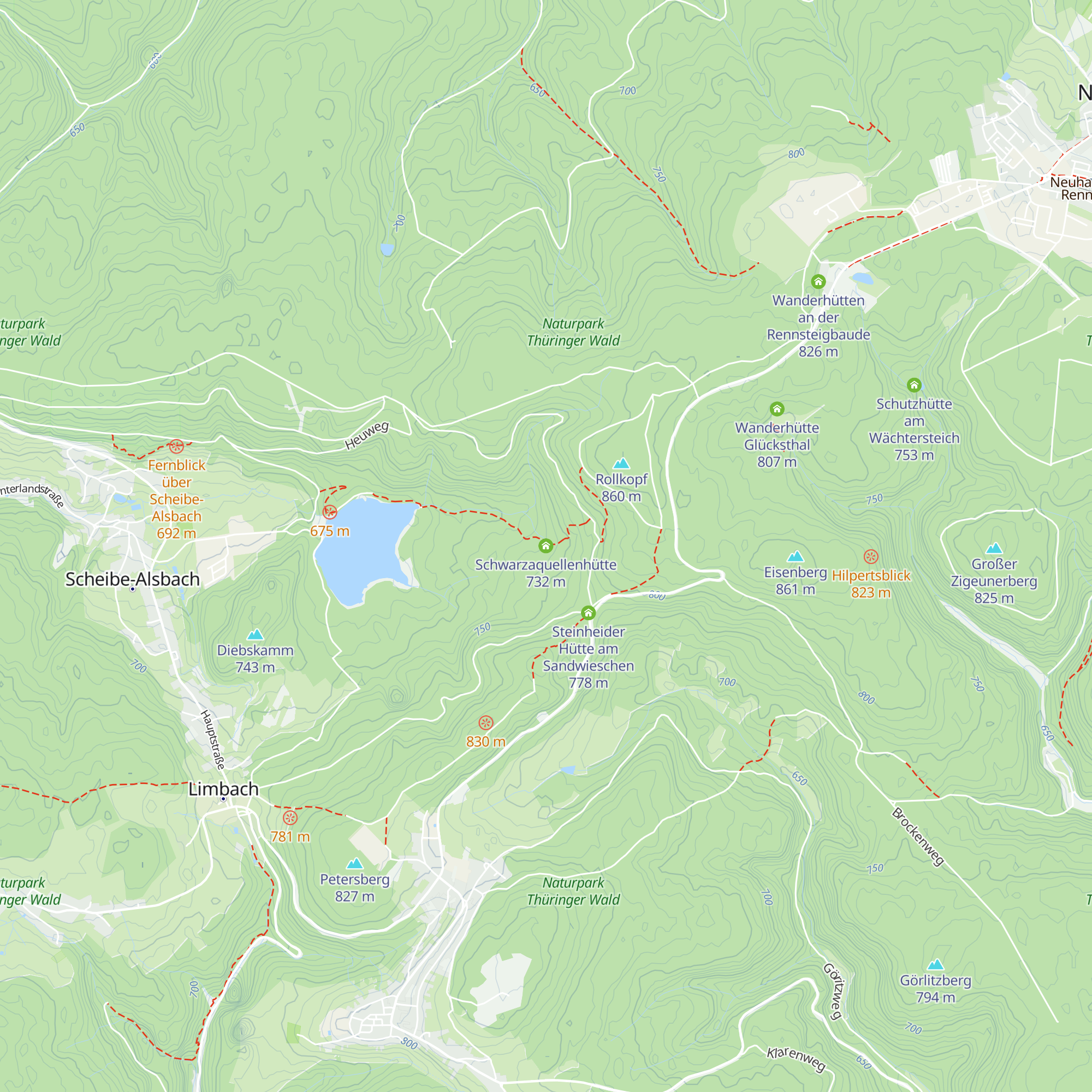 Schwarzaquellenhütte map