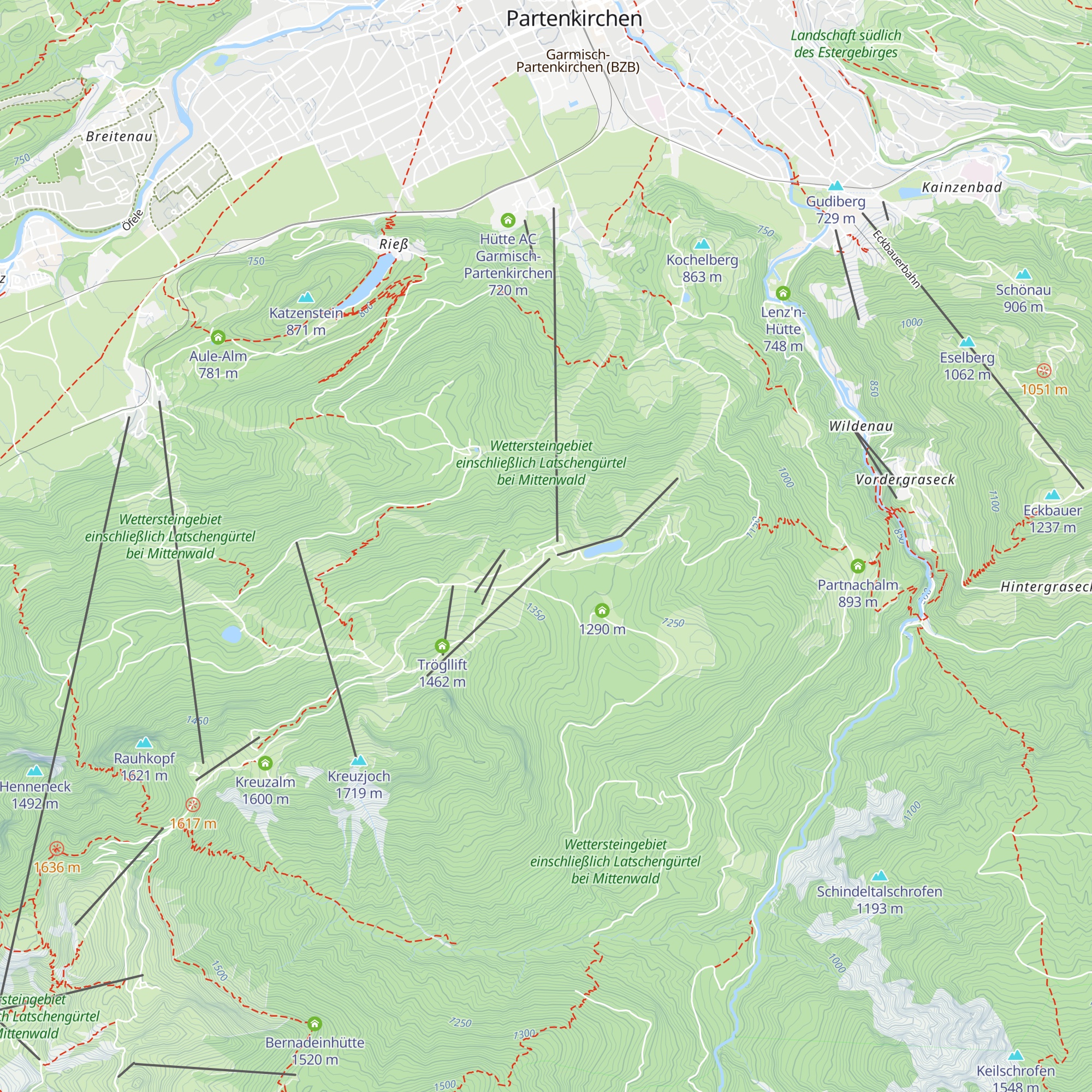 Bergwachthütte Hausberg map
