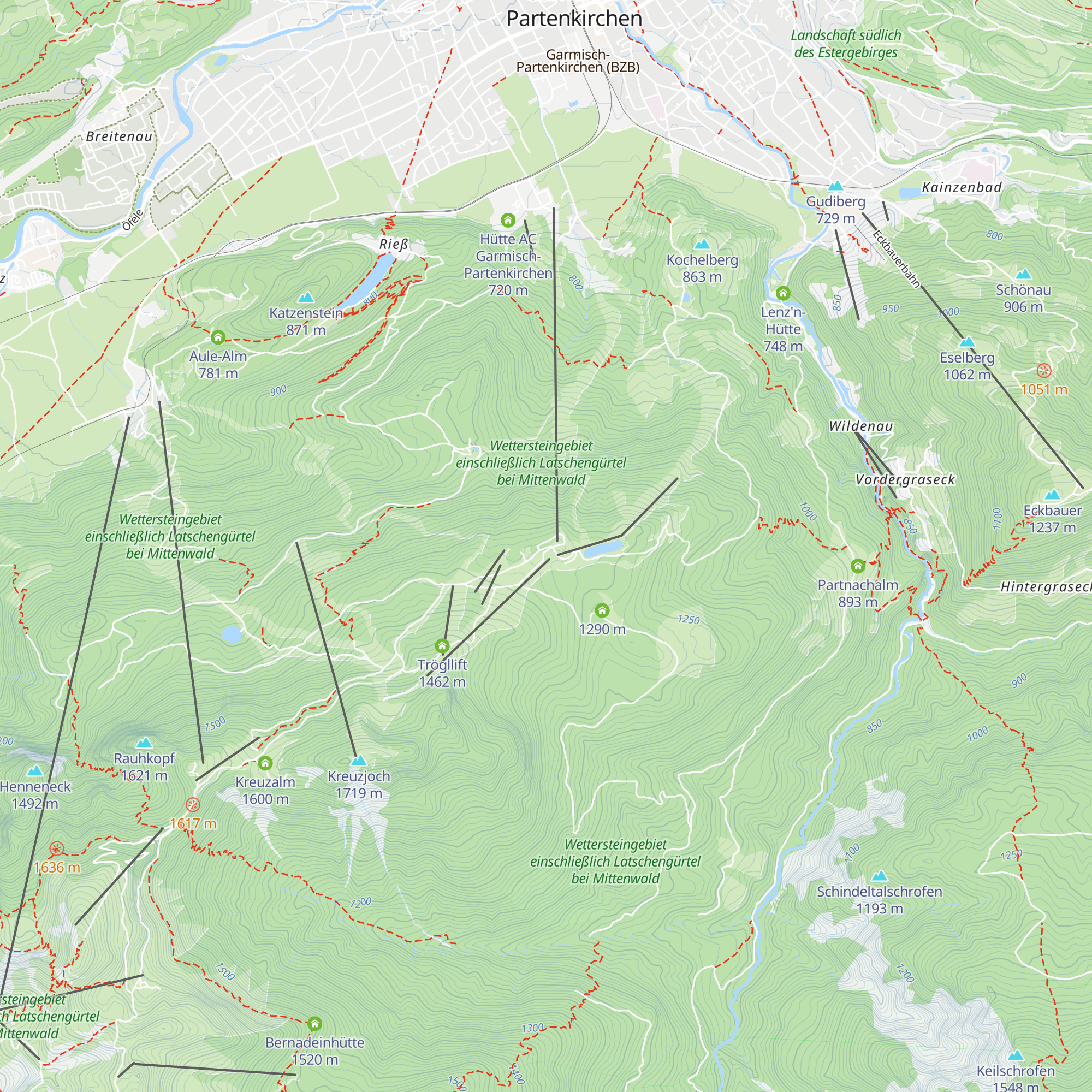 Bergwachthütte Hausberg map