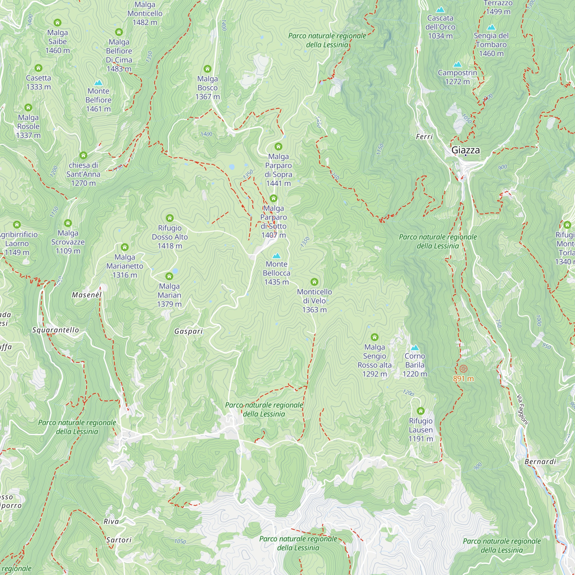 Malga Bellocca map