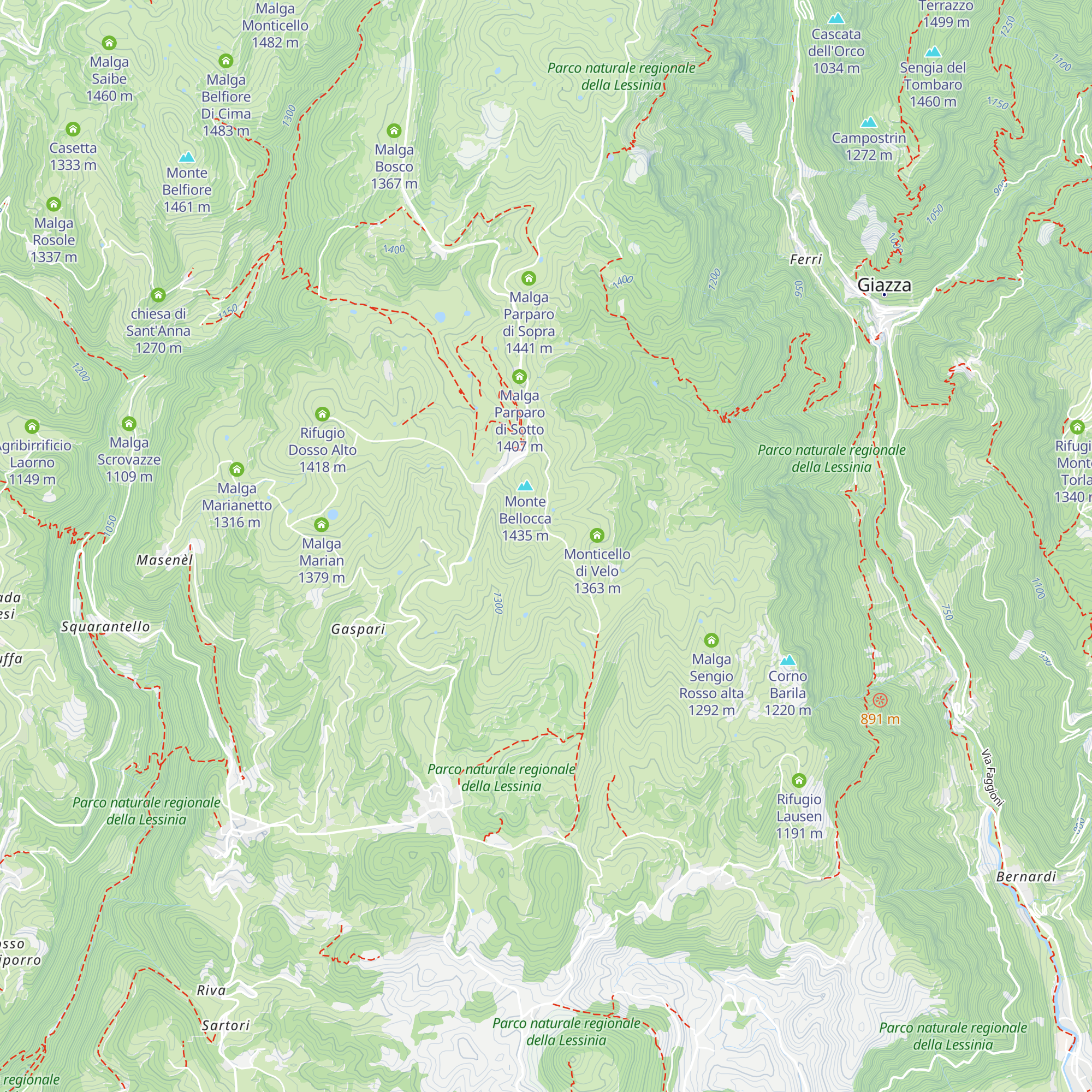 Malga Bellocca map