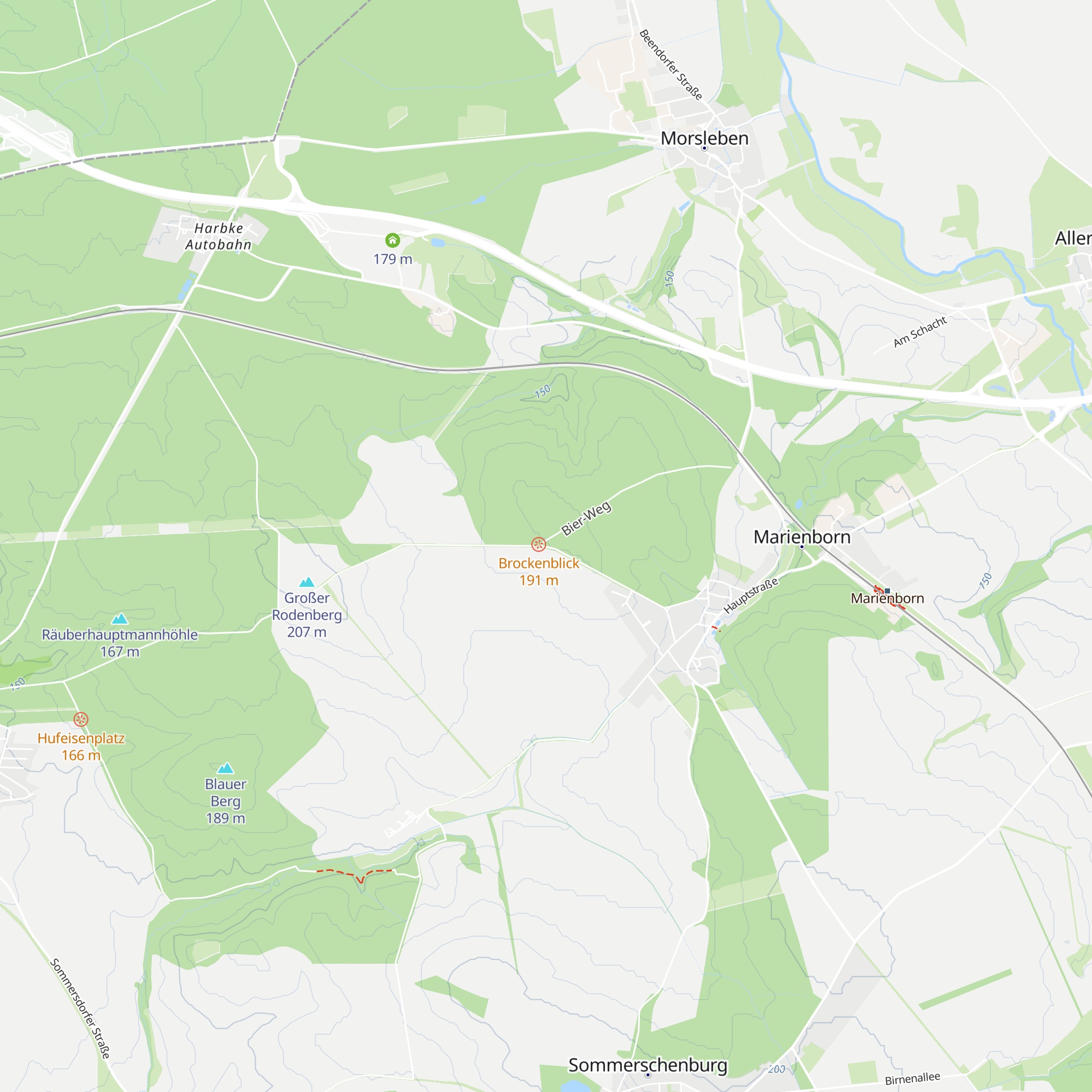 Brockenblick, Wanderhütte Hartmannshausen. map