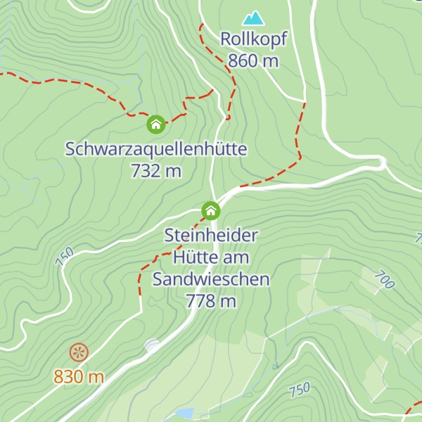 Map of Steinheider Hütte am Sandwieschen
