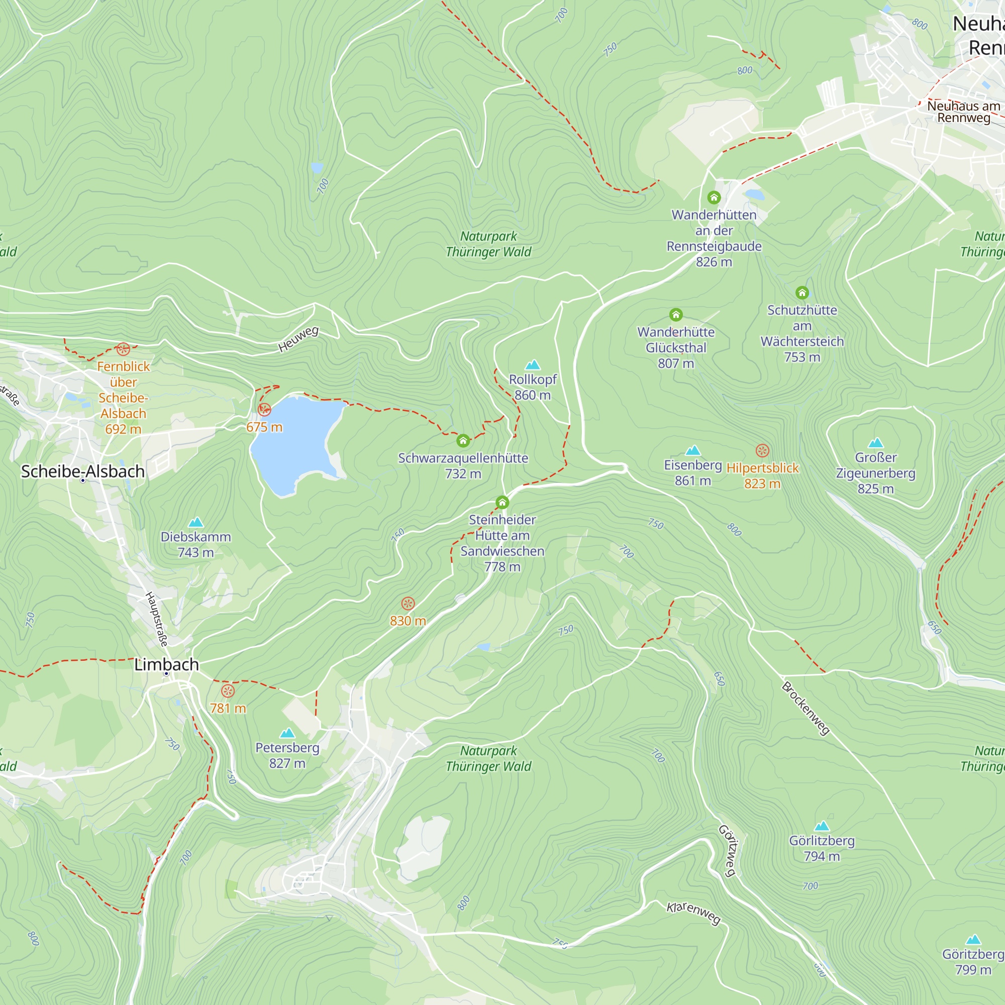 Steinheider Hütte am Sandwieschen map