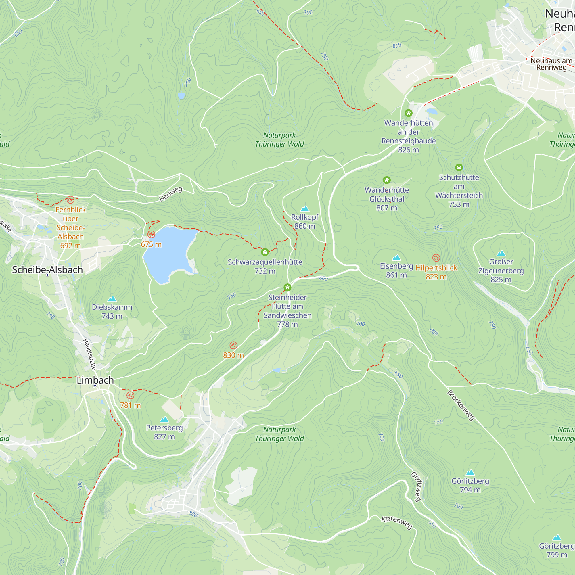 Steinheider Hütte am Sandwieschen map