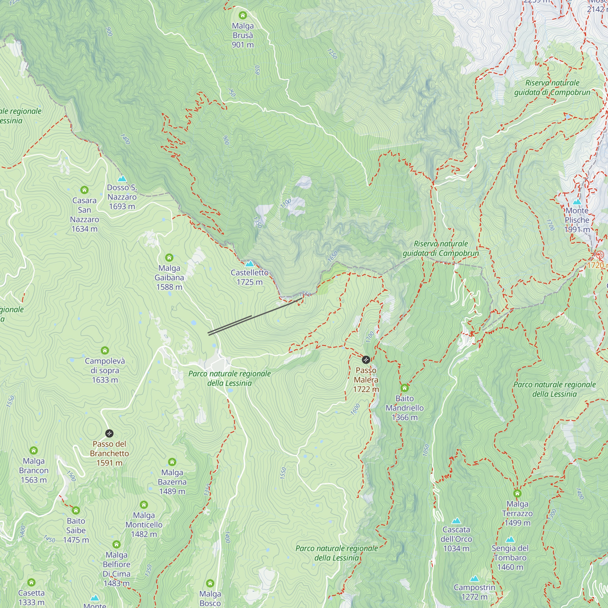 Rifugio Gaibana map
