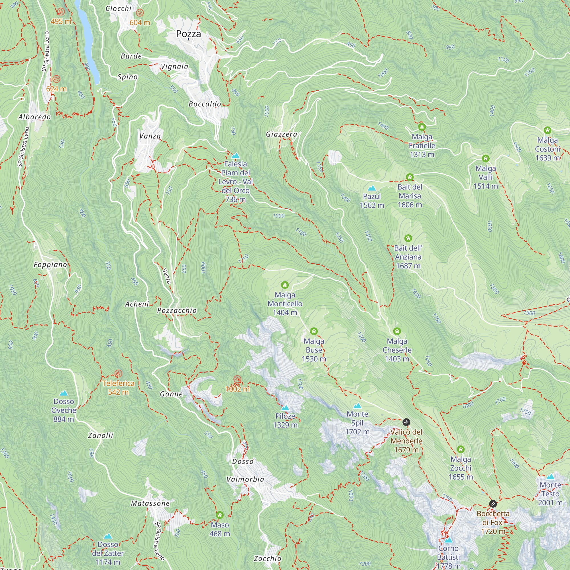 Malga Monticello map