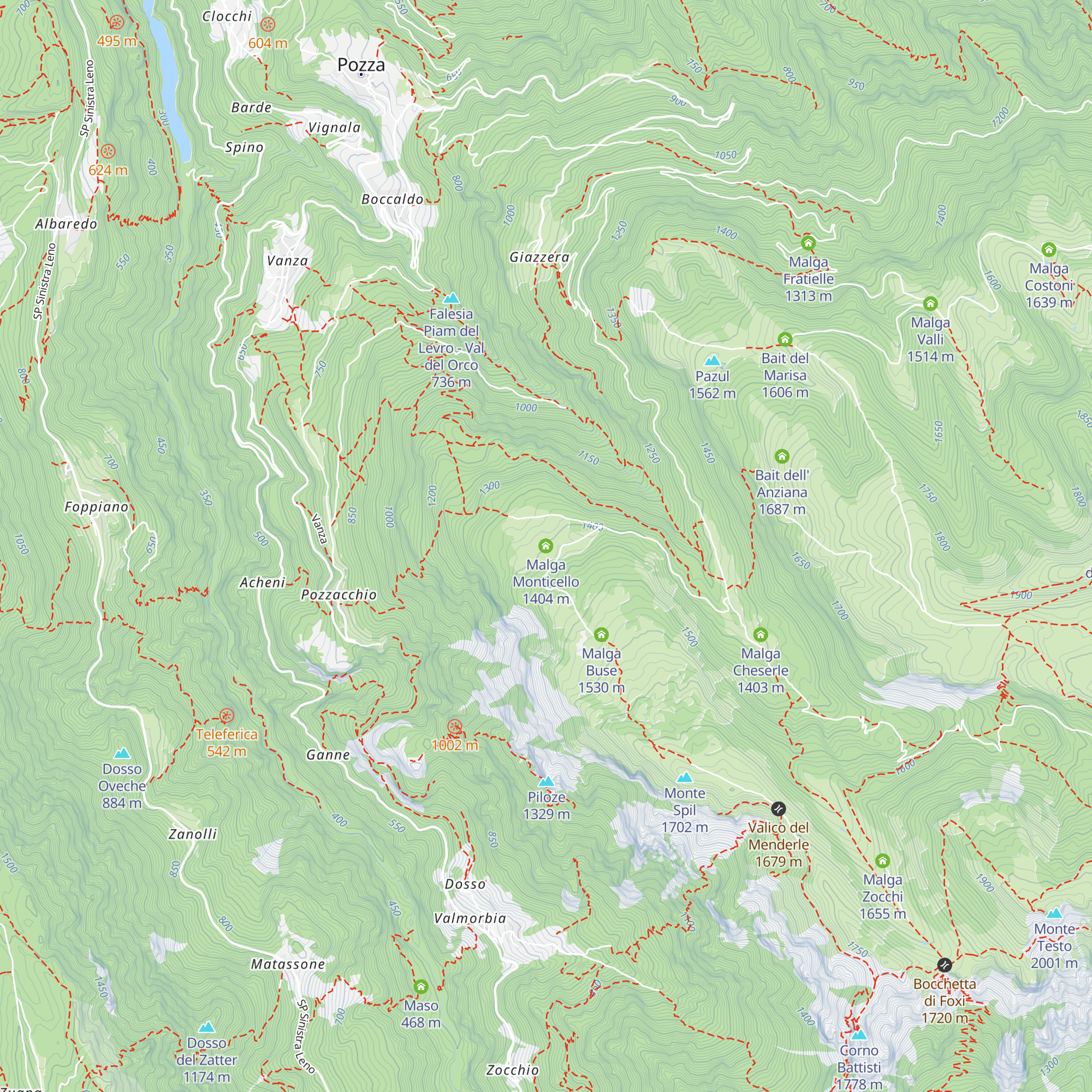 Malga Monticello map