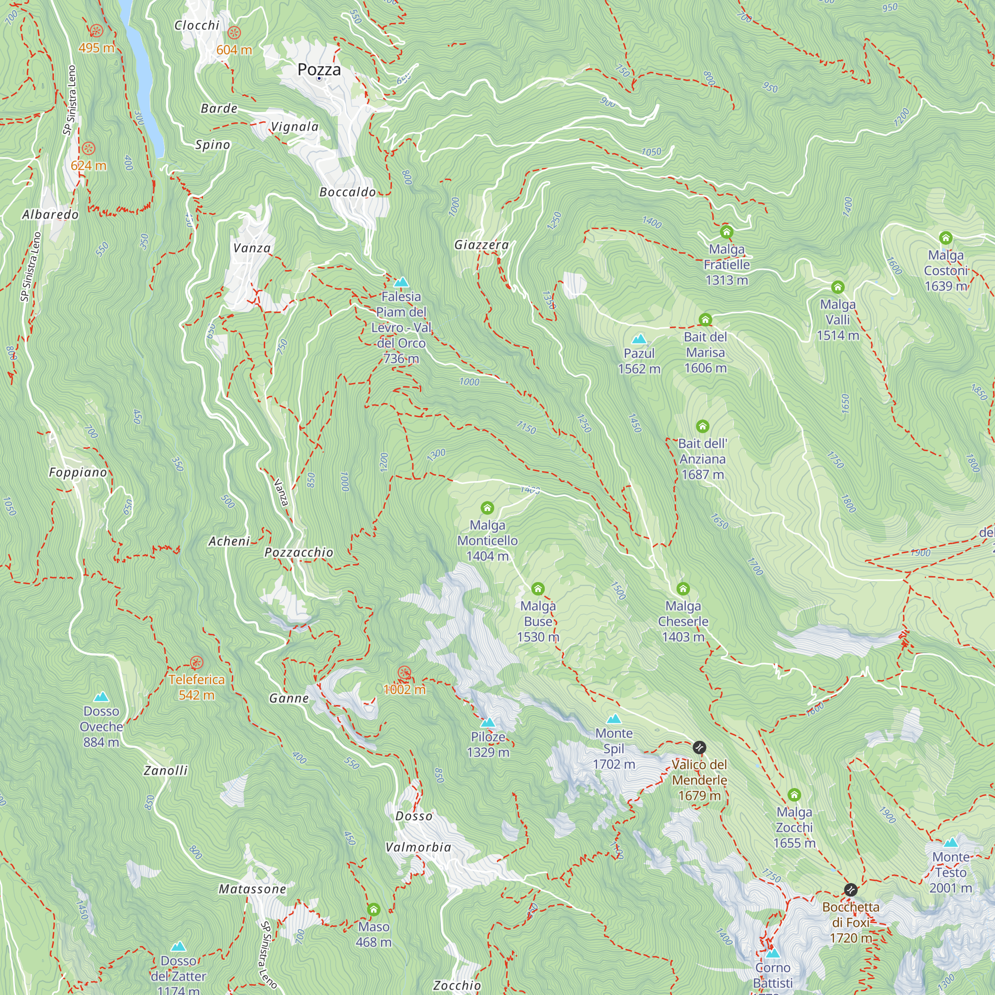 Malga Monticello map