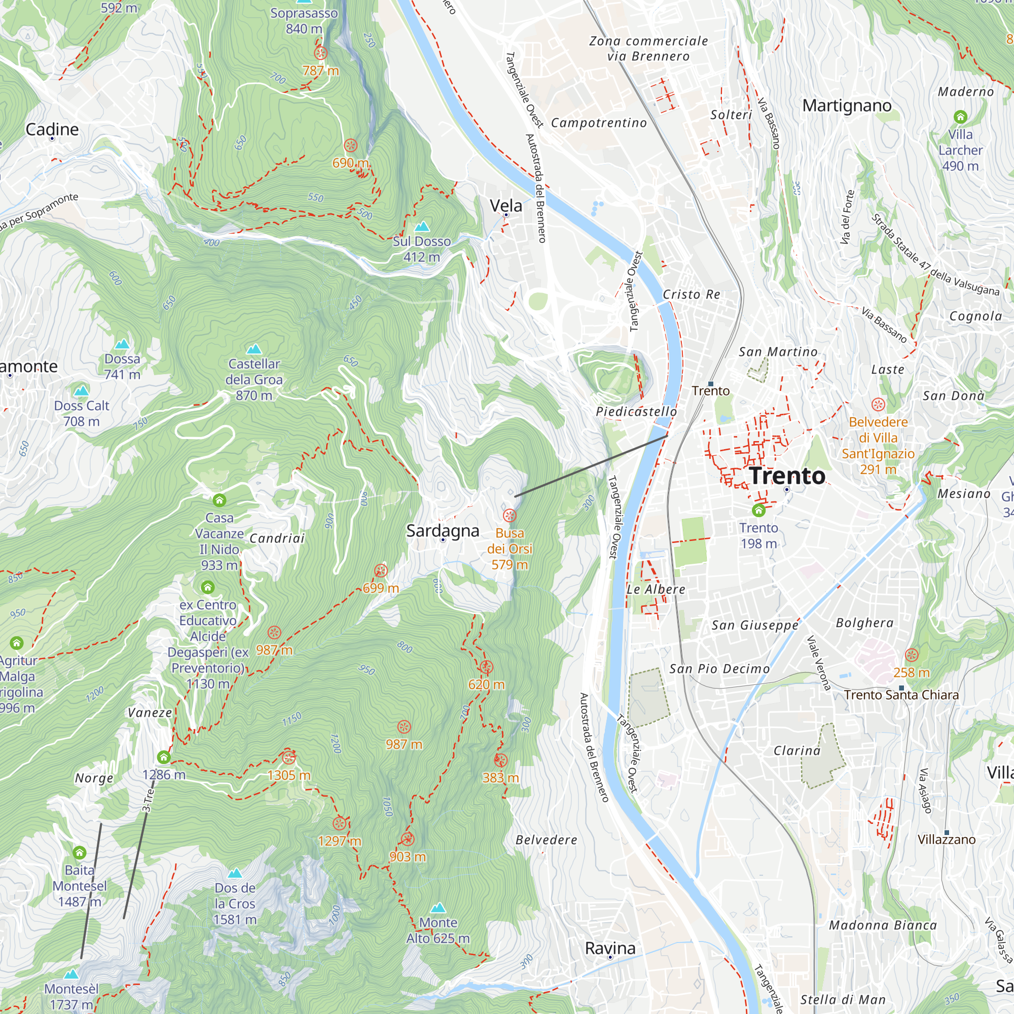 Trento Alta map