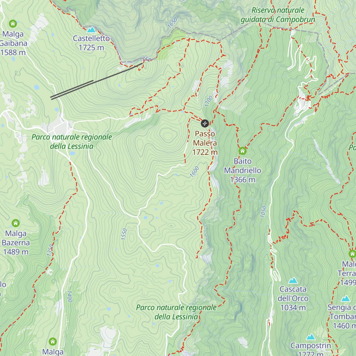 Malga Malera di sopra map