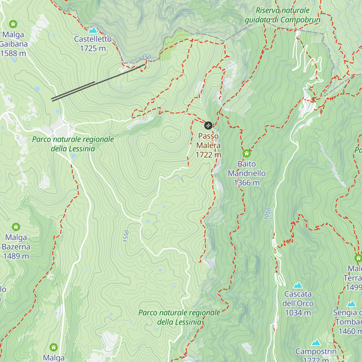 Malga Malera di sopra map