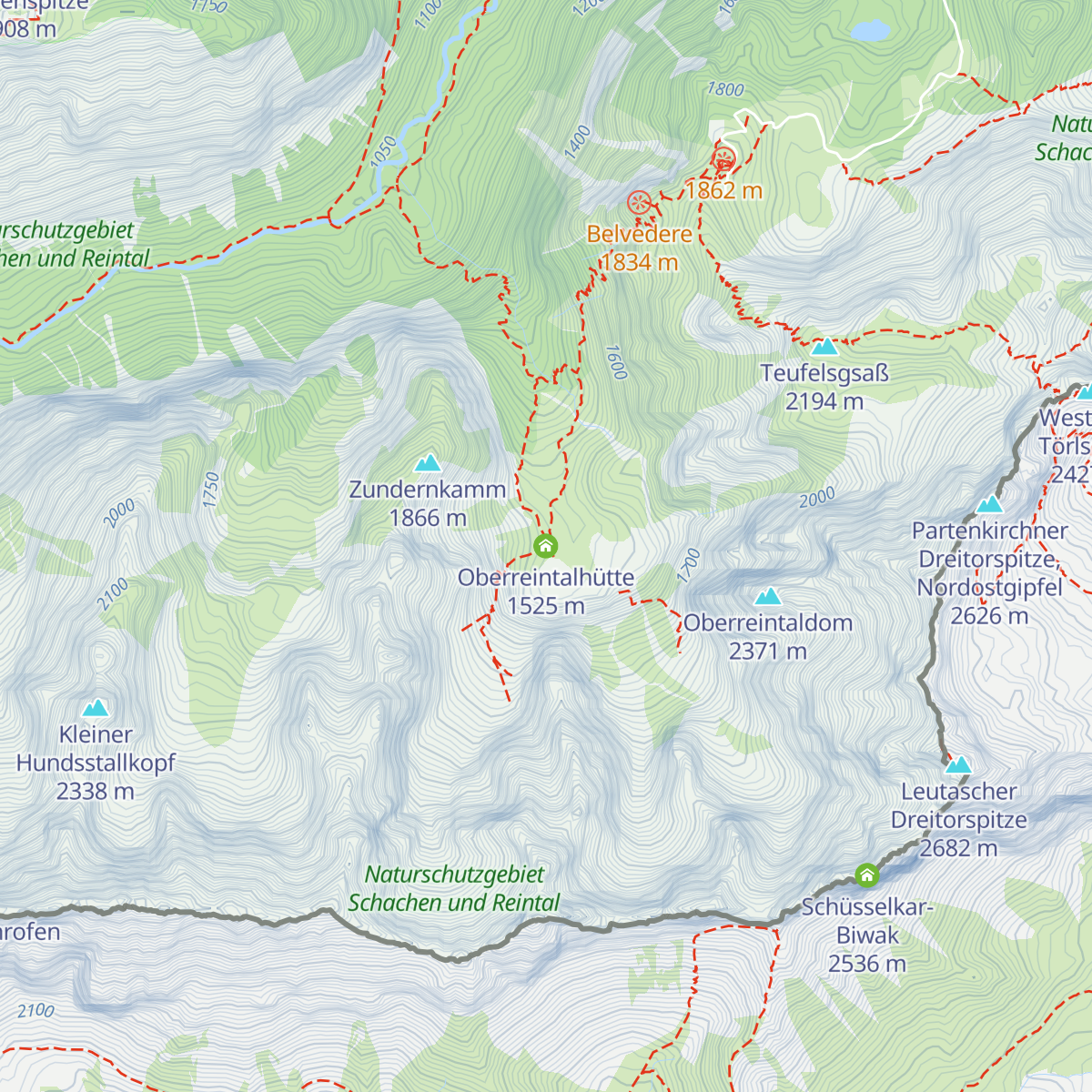 Oberreintalhütte map