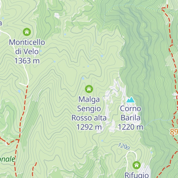 Map of Malga Sengio Rosso alta