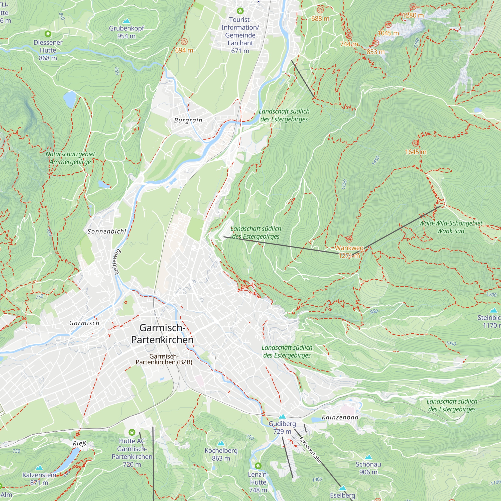 Empfang Kletterwald Garmisch-Partenkirchen map