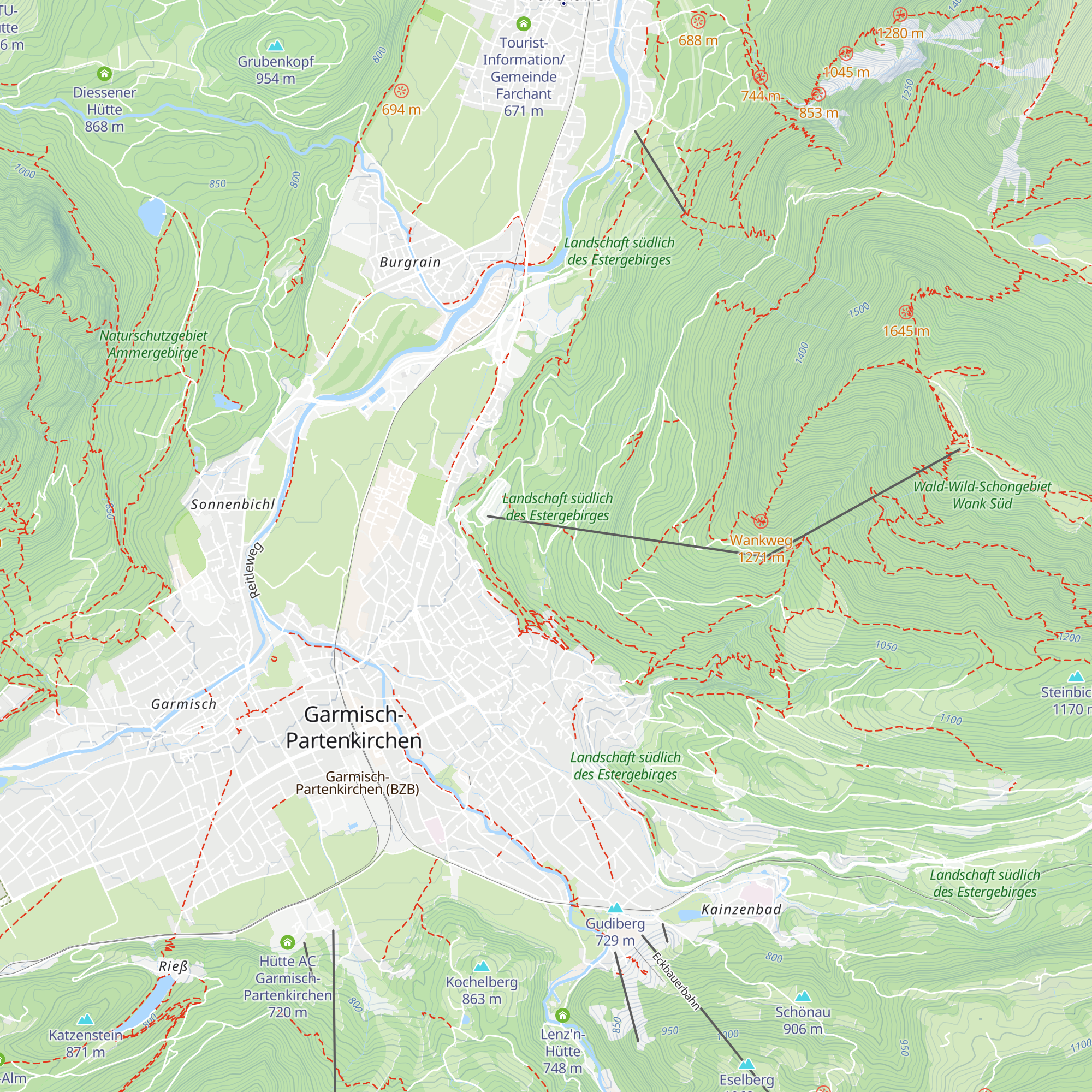 Empfang Kletterwald Garmisch-Partenkirchen map
