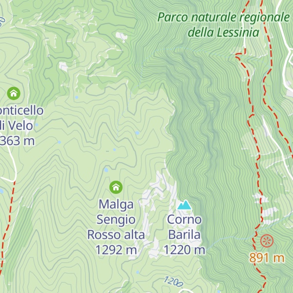 Map of Malga Sengio Rosso bassa