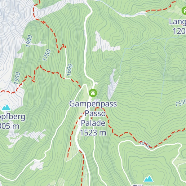 Map of Gampenpass - Passo Palade