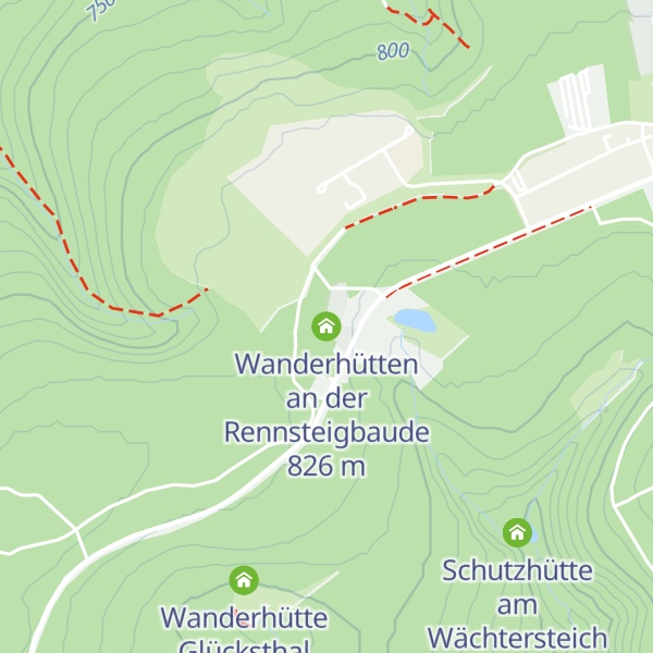 Map of Wanderhütten an der Rennsteigbaude