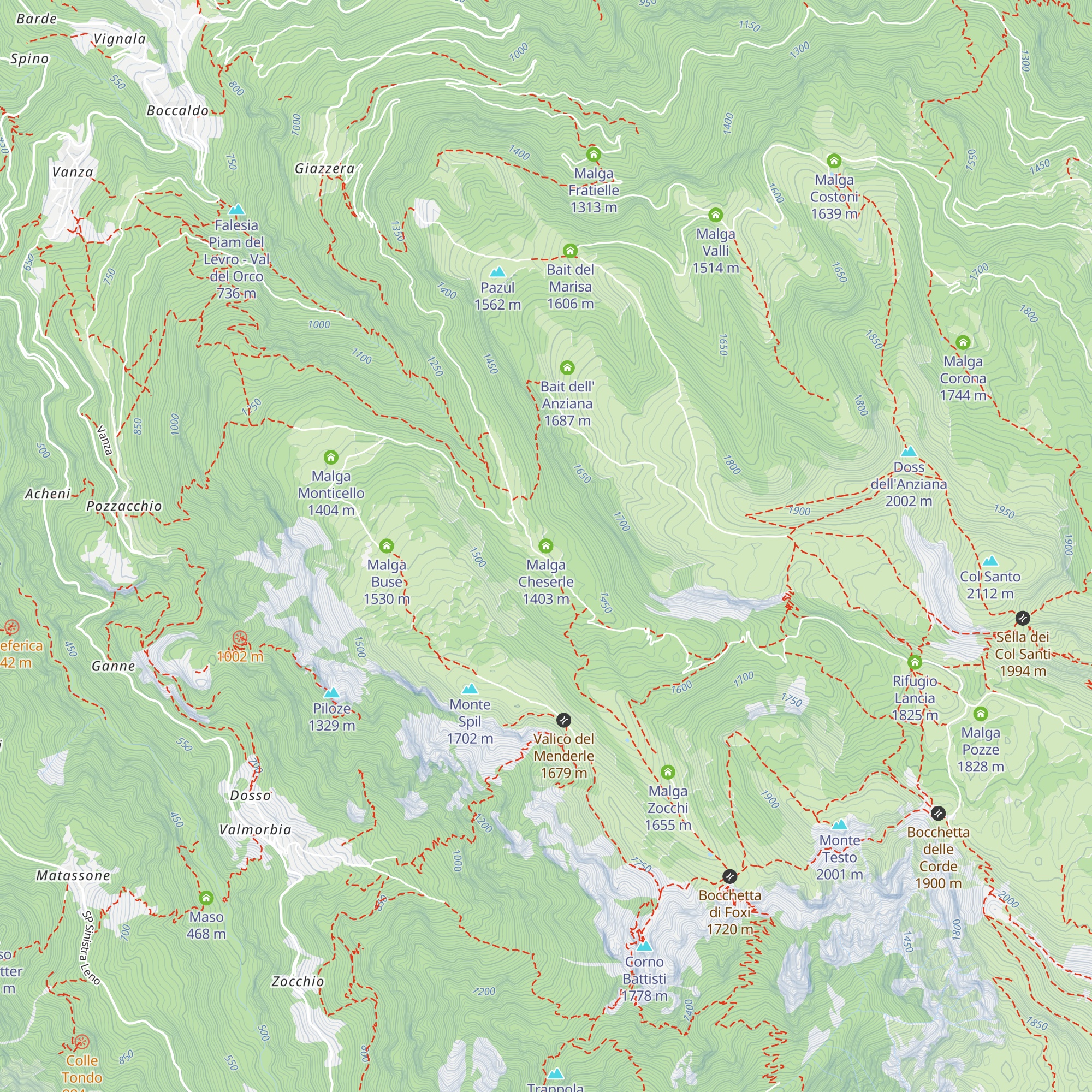 Malga Cheserle map