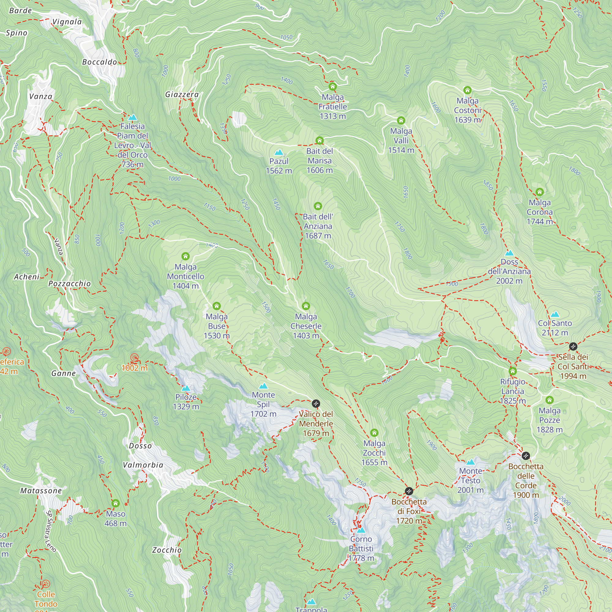 Malga Cheserle map