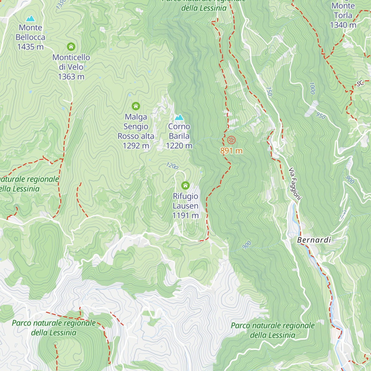 Rifugio Lausen map