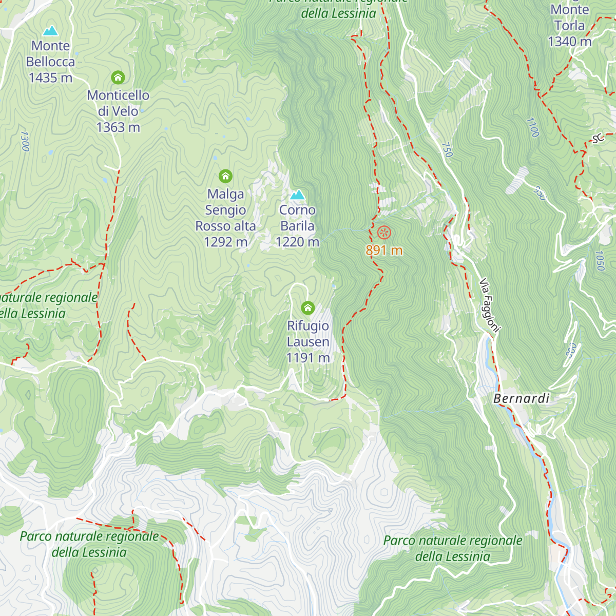 Rifugio Lausen map
