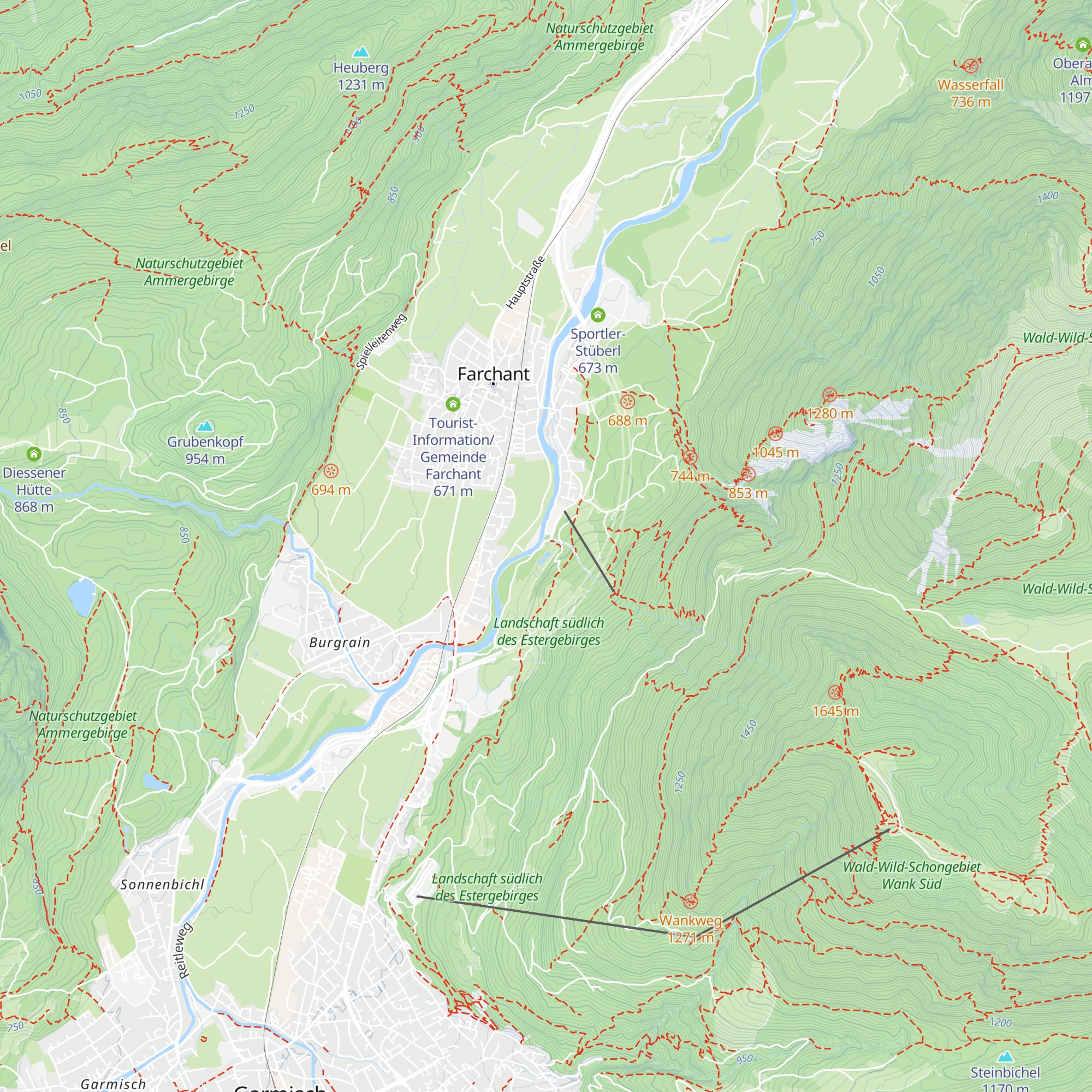 Werdenfels Warmbad map