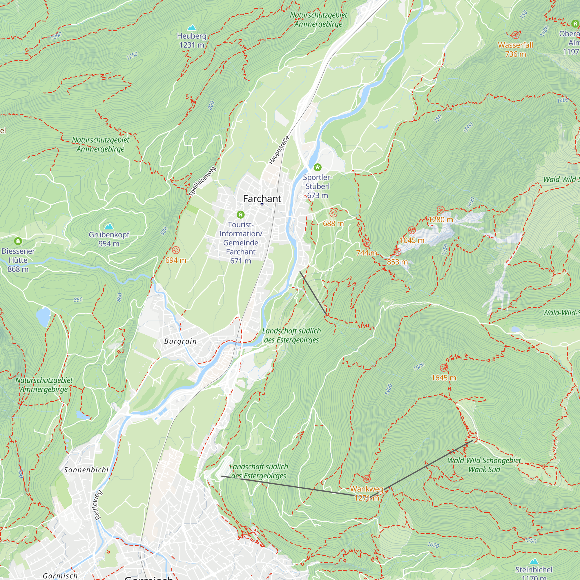 Werdenfels Warmbad map