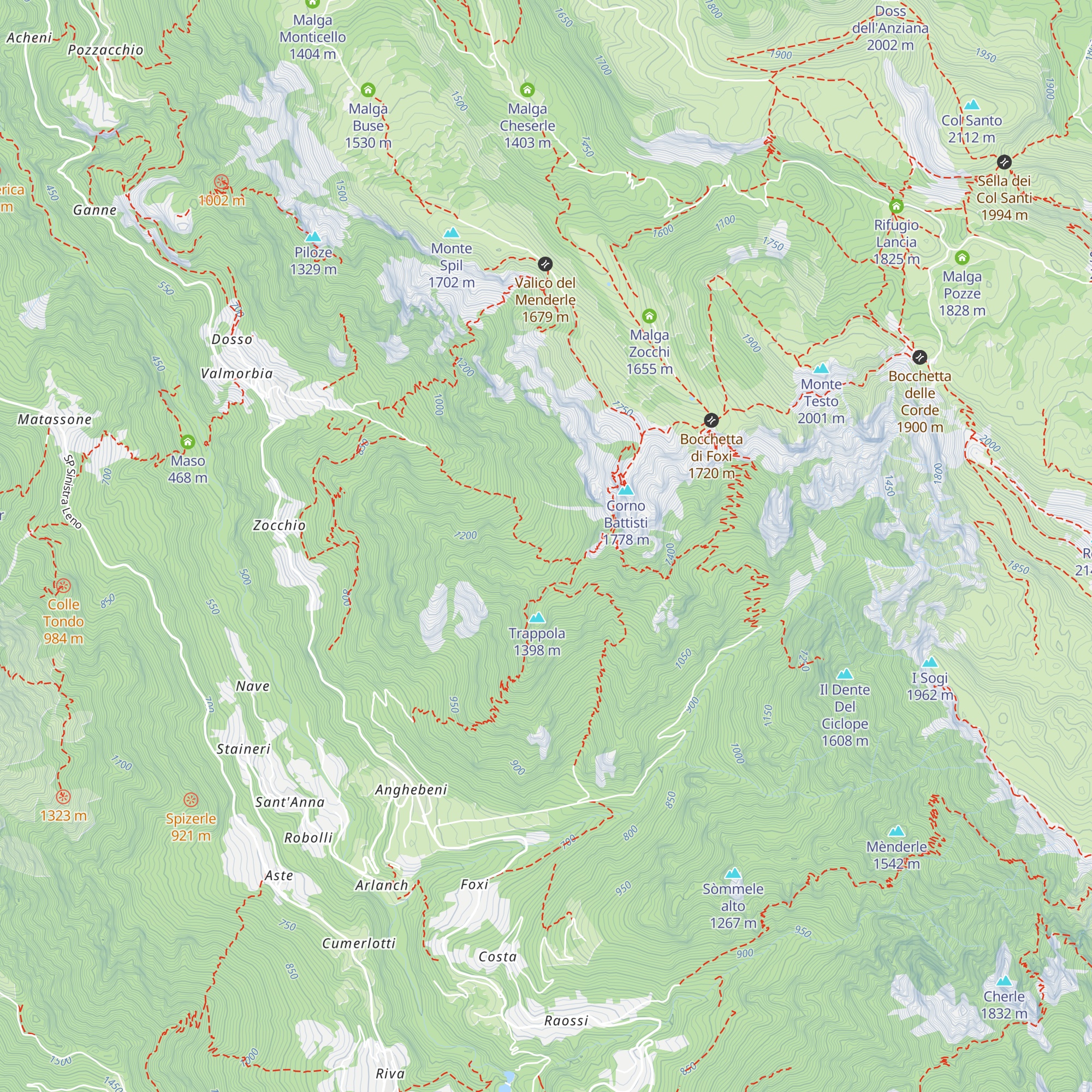 Malga Trappola map