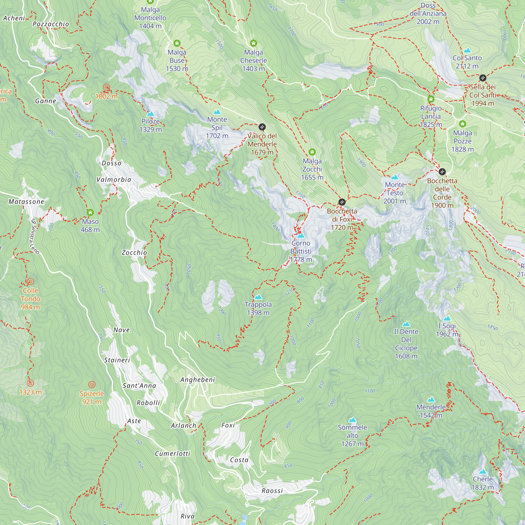 Malga Trappola map