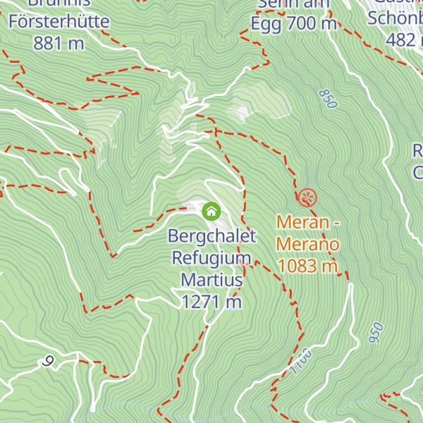 Map of Bergchalet Refugium Martius