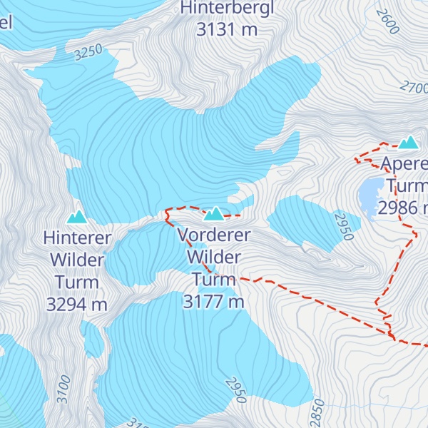 Map of Vorderer Wilder Turm