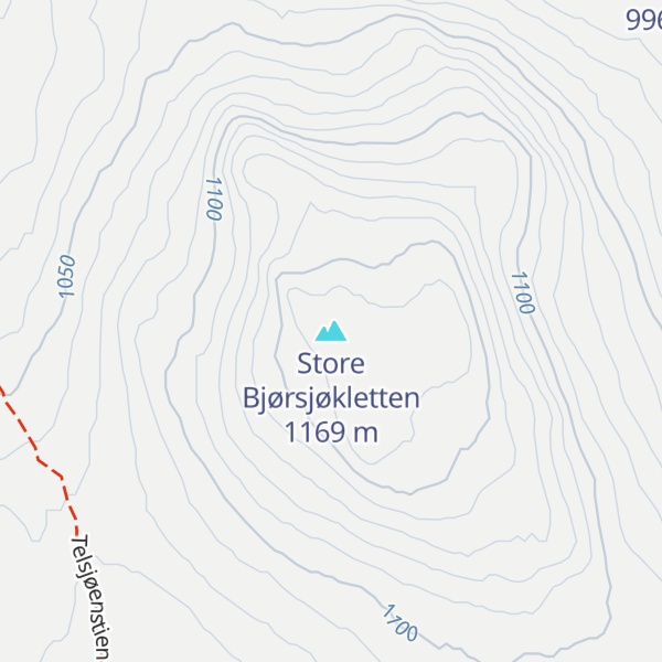 Map of Store Bjørsjøkletten