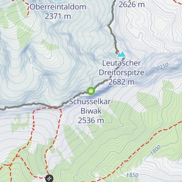 Map of Schüsselkar-Biwak