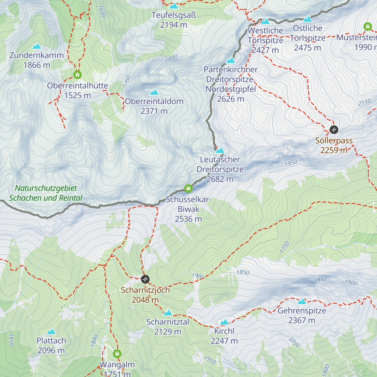Schüsselkar-Biwak map