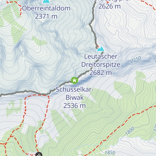 Map of Schüsselkarspitze