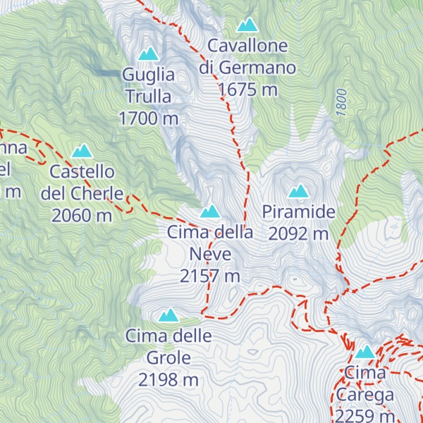 Map of Cima Innominata