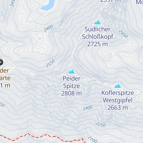 Map of Peider Spitze