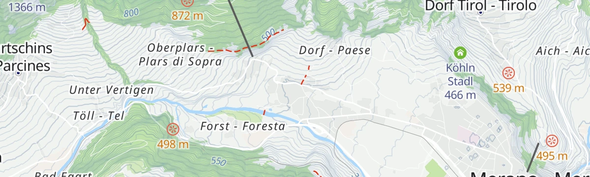 Map of the start of Escursione lungo il percorso Kneipp a Lagundo