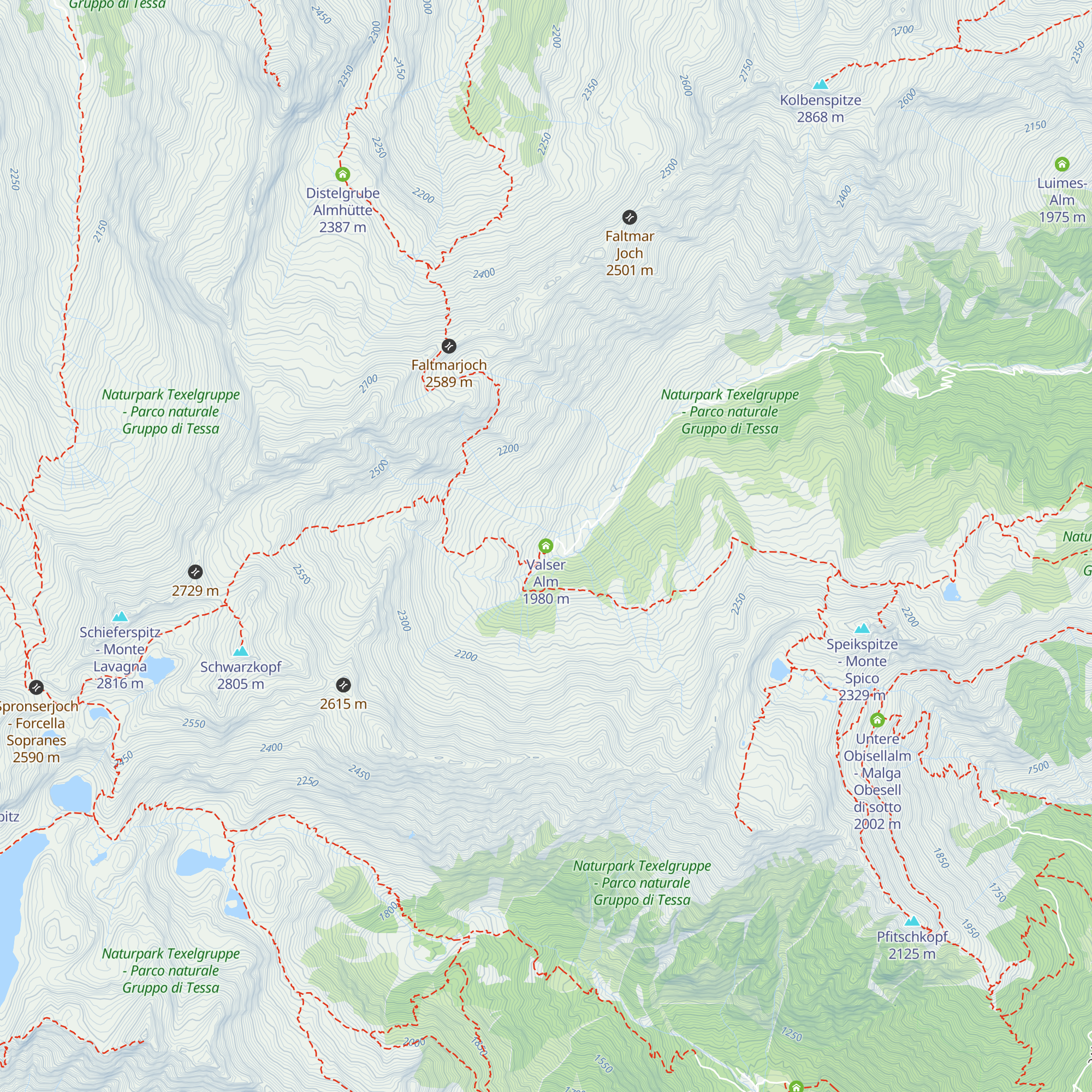Valser Alm map